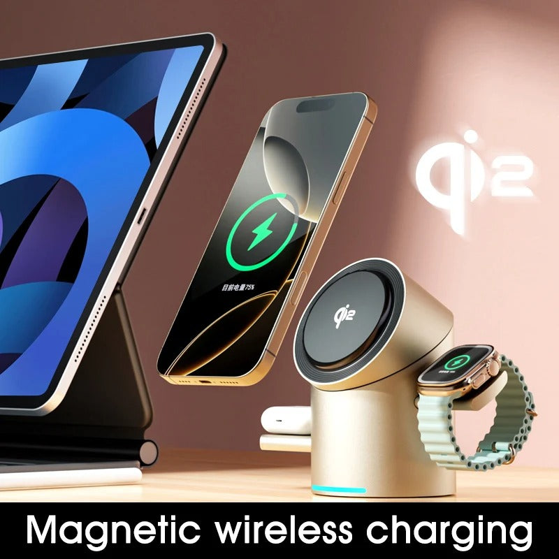 3 in 1 Wireless Charger 15W Aluminum Wireless Charger