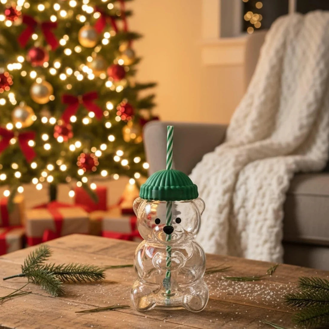 Premium Cute Bear Glass Cup